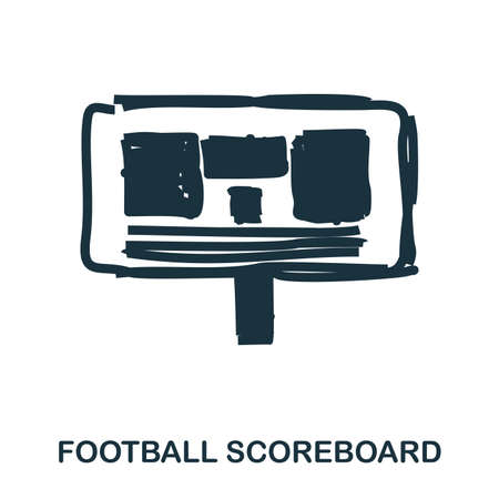 Football Scoreboard icon. Mobile apps, printing and more usage. Simple element sing. Monochrome Football Scoreboard icon illustration.のイラスト素材