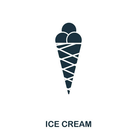 Ice Cream icon. Mobile apps, printing and more usage. Simple element sing. Monochrome Ice Cream icon illustration.のイラスト素材
