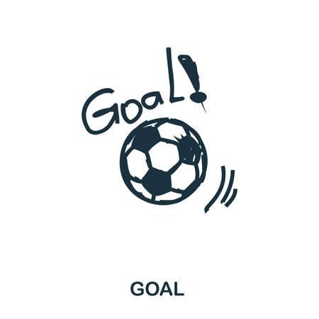 Goal icon. Mobile apps, printing and more usage. Simple element sing. Monochrome Goal icon illustration.のイラスト素材