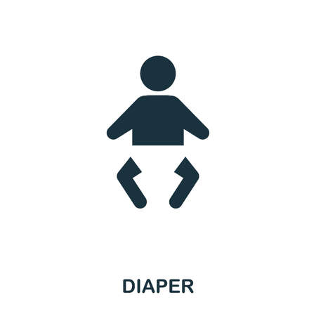 Diaper icon. Mobile apps, printing and more usage. Simple element sing. Monochrome Diaper icon illustration.のイラスト素材