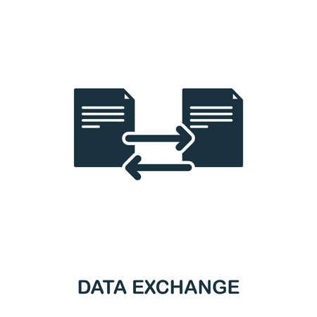 Data Exchange icon. Line style icon design. UI. Illustration of data exchange icon. Pictogram isolated on white. Ready to use in web design, apps, software, print.のイラスト素材