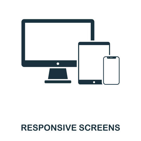 Responsive Screens icon. Line style icon design. UI. Illustration of responsive screens icon. Pictogram isolated on white. Ready to use in web design, apps, software, print.の写真素材