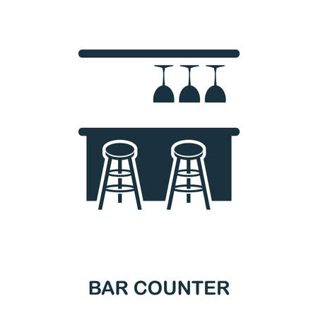 Bar Counter icon. Line style icon design. UI. Illustration of bar counter icon. Pictogram isolated on white. Ready to use in web design, apps, software, print.のイラスト素材
