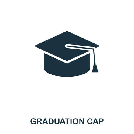 Graduation Cap icon. Line style icon design. UI. Illustration of graduation cap icon. Pictogram isolated on white. Ready to use in web design, apps, software, print.の写真素材