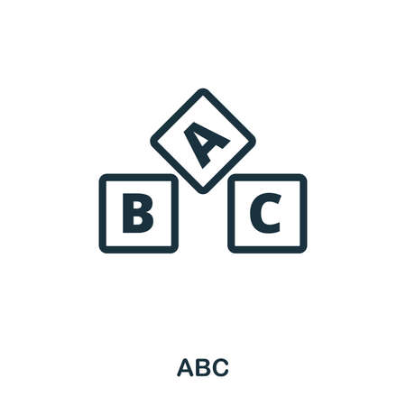 Abc icon. Line style icon design. UI. Illustration of abc icon. Pictogram isolated on white. Ready to use in web design, apps, software, print.のイラスト素材
