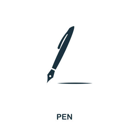 Pen icon. Line style icon design. UI. Illustration of pen icon. Pictogram isolated on white. Ready to use in web design, apps, software, print.のイラスト素材