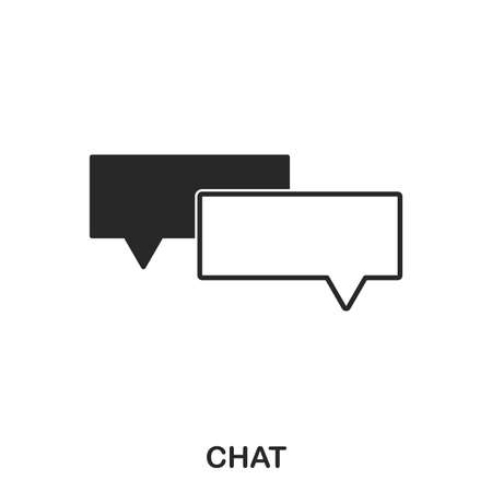 Chat icon. Line style icon design. UI. Illustration of chat icon. Pictogram isolated on white. Ready to use in web design, apps, software, print.の写真素材