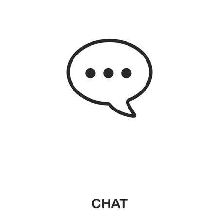Chat icon. Line style icon design. UI. Illustration of chat icon. Pictogram isolated on white. Ready to use in web design, apps, software, print.の写真素材