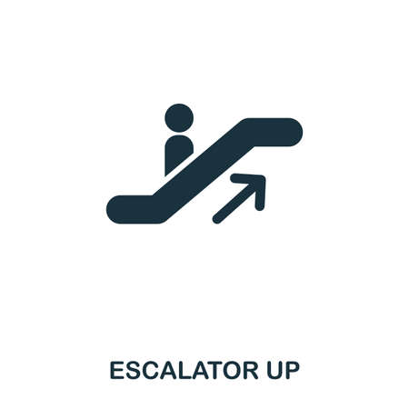 Escalator Up icon. Line style icon design. UI. Illustration of escalator up icon. Pictogram isolated on white. Ready to use in web design, apps, software, printのイラスト素材