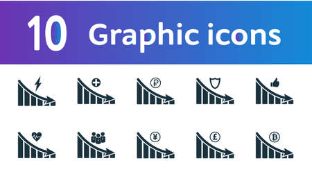 Decrease graphic icons set. UI and UX. Premium quality symbol collection. MDecrease graphic icon set simple elements for using in app, print, software etc.のイラスト素材