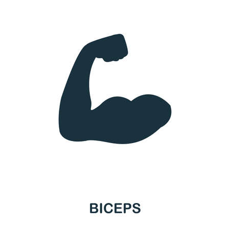 Biceps icon. Premium style icon design. UI. Illustration of biceps icon. Pictogram isolated on white. Ready to use in web design, apps, software, printのイラスト素材