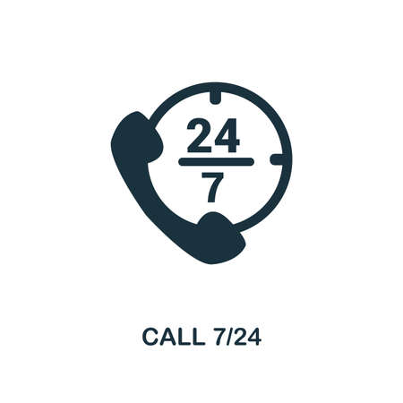 Call 24 creative icon. Simple element illustration. Call 24 concept symbol design from contact us...