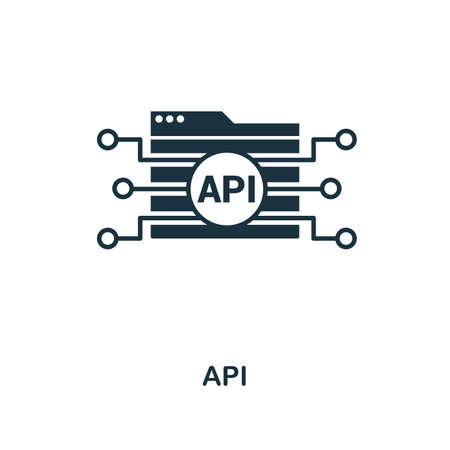 Api creative icon. Simple element illustration. Api concept symbol design from web development collection. Can be used for mobile and web design, apps, software, print.の写真素材