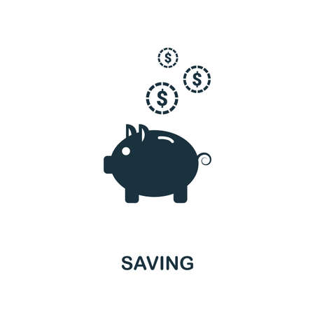 Saving creative icon. Simple element illustration. Saving concept symbol design from personal finance collection. Can be used for mobile and web design, apps, software, print.のイラスト素材
