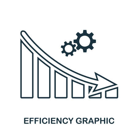 Efficiency Decrease Graphic icon. Mobile app, printing, web site icon. Simple element sing. Monochrome Efficiency Decrease Graphic icon illustrationのイラスト素材