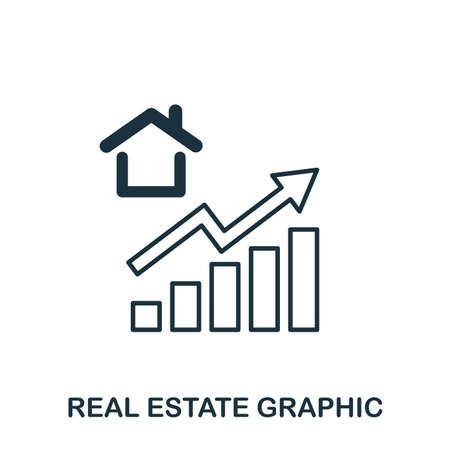 Real Estate Increase Graphic icon. Mobile apps, printing and more usage. Simple element sing. Monochrome Real Estate Increase Graphic icon illustrationのイラスト素材