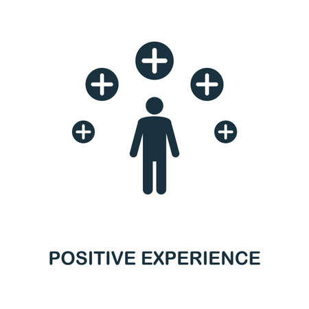 Positive Experience icon. Monochrome style icon design from project management icon collection. UI....
