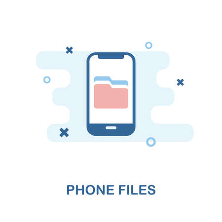Phone Files creative icon. Simple element illustration. Phone Files concept symbol design from mobile phone collection. Can be used for web, mobile and print. web design, apps, software, print.のイラスト素材