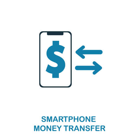 Smartphone Money Transfer creative icon. Simple element illustration. Smartphone Money Transfer concept symbol design from money collection. Web, mobile and print. web design, apps, software, print.のイラスト素材