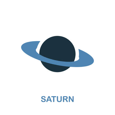 Saturn icon in 2 color design. Pixel perfect simple pictogram saturn icon from space collection. UI. Web design, apps, software, print usage.の写真素材