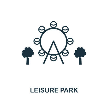 Leisure Park icon. Monochrome style design from city elements collection. UI. Pixel perfect simple pictogram leisure park icon. Web design, apps, software, print usage.のイラスト素材
