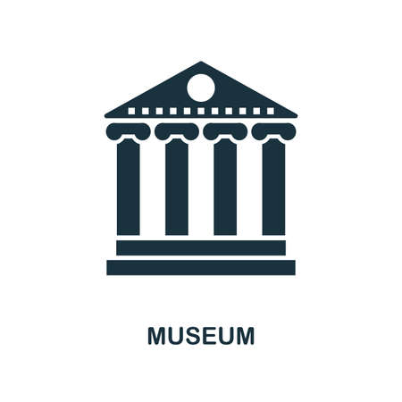 Museum icon. Monochrome style design from city elements collection. UI. Pixel perfect simple pictogram museum icon. Web design, apps, software, print usage.のイラスト素材
