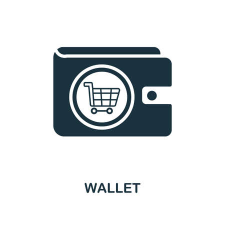 Wallet icon. Monochrome style design from e-commerce collection. UI. Pixel perfect simple pictogram wallet icon. Web design, apps, software, print usage.の写真素材