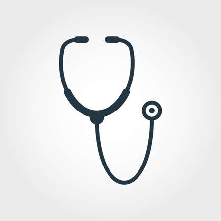 Stethoscope icon. Simple element illustration Stethoscope icon design from medicine collection. Line style icon design. Symbols for web design, apps, software, print.の写真素材
