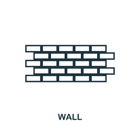 Wall icon. Monochrome style design. UI. Pixel perfect simple pictogram wall icon. Web design, apps, software, print usage.のイラスト素材