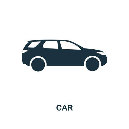 Car icon. Monochrome style design. UI. Pixel perfect simple pictogram car icon. Web design, apps, software, print usage.のイラスト素材