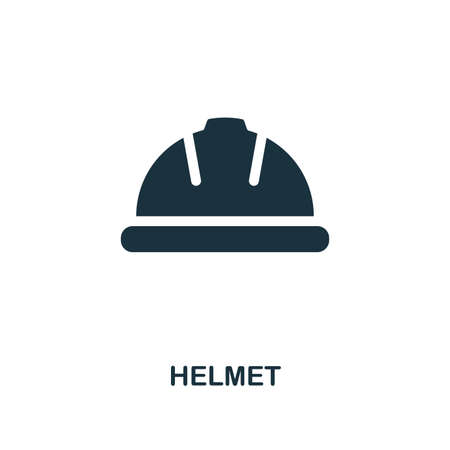 Helmet icon. Monochrome style design. UI. Pixel perfect simple pictogram helmet icon. Web design, apps, software, print usage.のイラスト素材