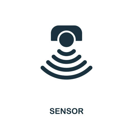 Sensor icon. Monochrome style design from machine learning collection. UX and UI. Pixel perfect sensor icon. For web design, apps, software, printing usage.のイラスト素材