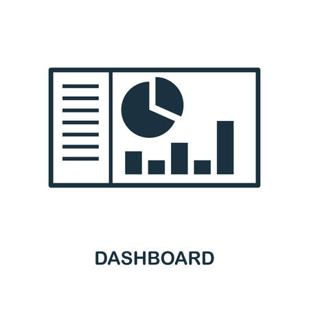 Dashboard icon. Monochrome style design from machine learning collection. UX and UI. Pixel perfect dashboard icon. For web design, apps, software, printing usage.のイラスト素材