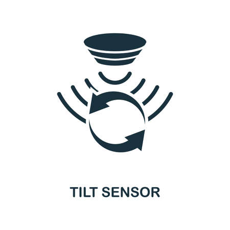 Tilt Sensor icon. Monochrome style design from sensors collection. UX and UI. Pixel perfect tilt sensor icon. For web design, apps, software, printing usage.のイラスト素材
