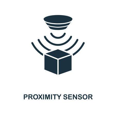 Proximity Sensor icon. Monochrome style design from sensors collection. UX and UI. Pixel perfect proximity sensor icon. For web design, apps, software, printing usage.のイラスト素材