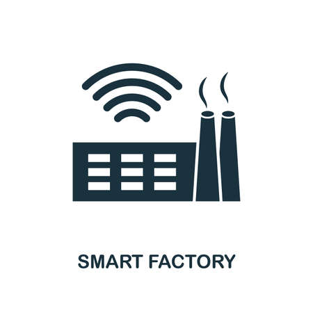 Smart Factory icon. Simple style design from industry 4.0 collection. UX and UI. Pixel perfect premium smart factory icon. For web design, apps and printing usage.のイラスト素材