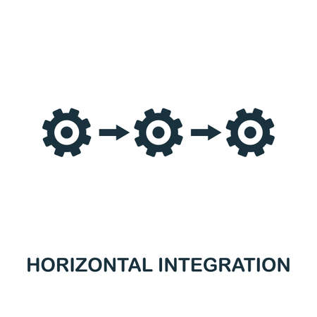 Horizontal Integration icon. Simple style design from industry 4.0 collection. UX and UI. Pixel perfect premium horizontal integration icon. For web design, apps and printing usage.のイラスト素材