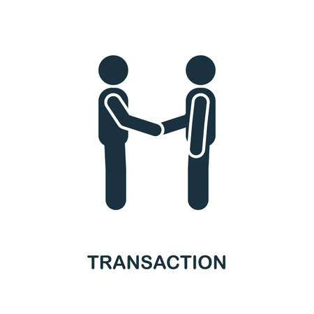 Transaction icon. Monochrome style design from blockchain collection. UX and UI. Pixel perfect transaction icon. For web design, apps, software, printing usage.のイラスト素材