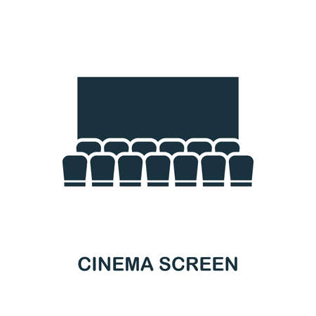 Cinema Screen icon. Monochrome style design from cinema collection. UX and UI. Pixel perfect cinema screen icon. For web design, apps, software, printing usage.の写真素材