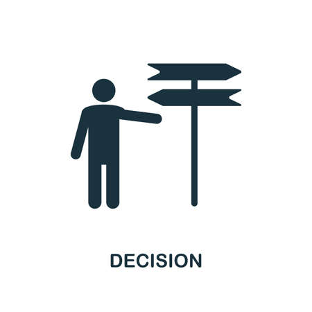 Decision icon. Monochrome style design from business ethics collection. UX and UI. Pixel perfect decision icon. For web design, apps, software, printing usage.の写真素材