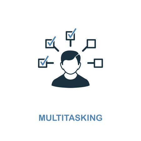Multitasking icon. Two colors premium design from management icons collection. Pixel perfect simple pictogram multitasking icon. UX and UI usage.のイラスト素材