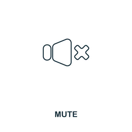 Mute creative icon. Simple element illustration. Mute concept symbol design from audio buttons collection. Can be used for web, mobile and print. web design, apps, software, print.のイラスト素材