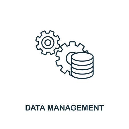 Data Management outline icon. Thin line style industry 4.0 icons collection. UI and UX. Pixel perfect data management icon for web design, apps, software usage.のイラスト素材