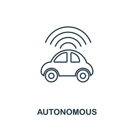 Autonomous outline icon. Thin line style industry 4.0 icons collection. UI and UX. Pixel perfect autonomous icon for web design, apps, software usage.のイラスト素材