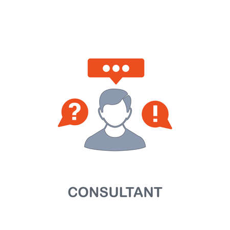 Consultant icon. Premium two colors style design from contact us icons collection. Pixel perfect Consultant icon for web design, apps, software, print usageのイラスト素材
