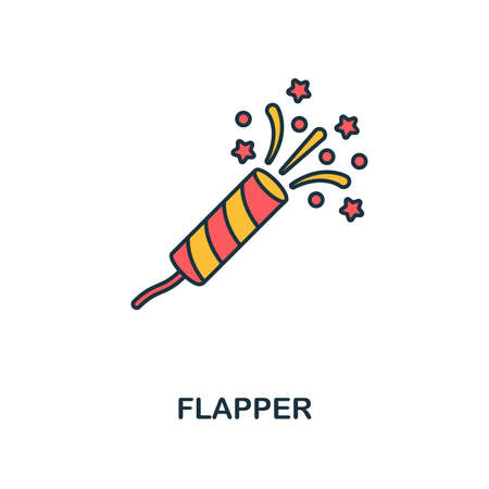 Flapper With Confetti icon. Creative 2 colors design fromFlapper With Confetti icon from party icon collection. Perfect for web design, apps, software, printingのイラスト素材