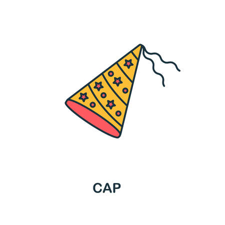 Cap icon. Creative 2 colors design fromCap icon from party icon collection. Perfect for web design, apps, software, printing.のイラスト素材