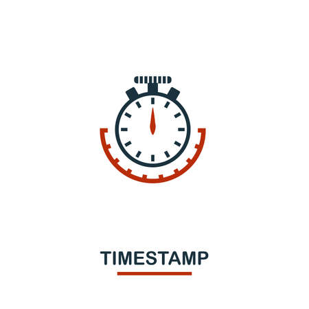 Timestamp icon. Creative two colors design from crypto currency icons collection. Simple pictogram timestamp icon for web design, apps, software, print usage.のイラスト素材