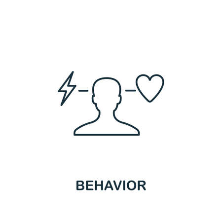 Behavior icon. Thin line design symbol from business ethics icons collection. Pixel perfect behavior icon for web design, apps, software, print usage.のイラスト素材