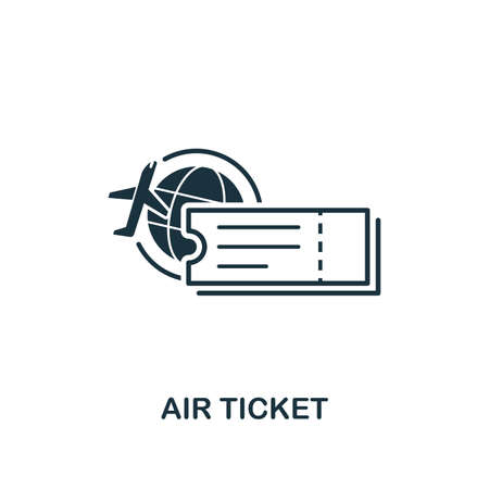 Air Ticket icon. Creative element design from tourism icons collection. Pixel perfect Air Ticket icon for web design, apps, software, print usage.のイラスト素材